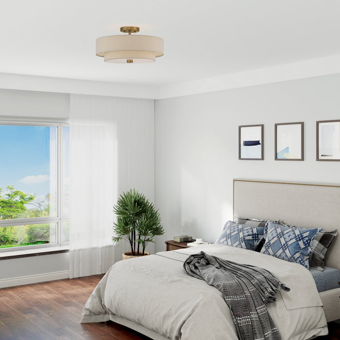 Livex Lighting - 58855-48 - Four Light Semi-Flush Mount - Bellingham - Antique Gold Leaf