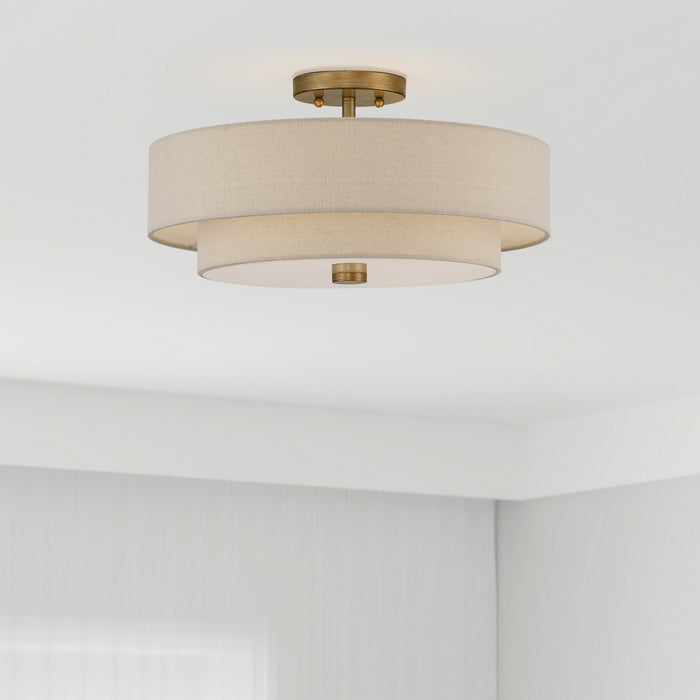 Livex Lighting - 58855-48 - Four Light Semi-Flush Mount - Bellingham - Antique Gold Leaf