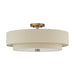 Livex Lighting - 58856-48 - Five Light Semi-Flush Mount - Bellingham - Antique Gold Leaf