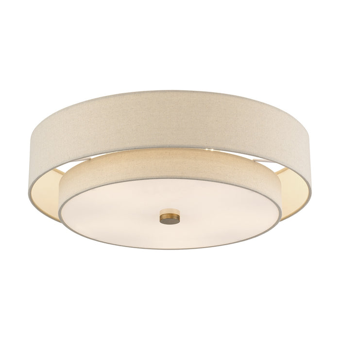 Livex Lighting - 58856-48 - Five Light Semi-Flush Mount - Bellingham - Antique Gold Leaf