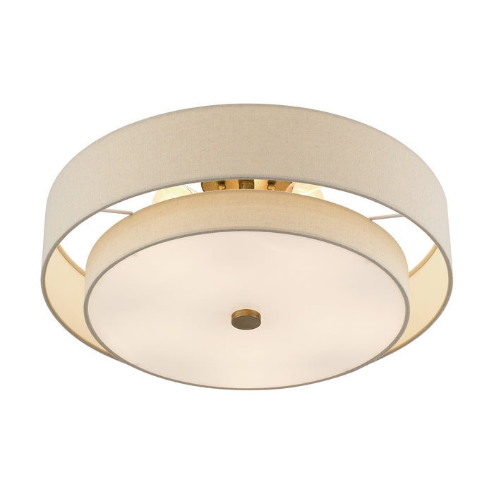 Livex Lighting - 58856-48 - Five Light Semi-Flush Mount - Bellingham - Antique Gold Leaf