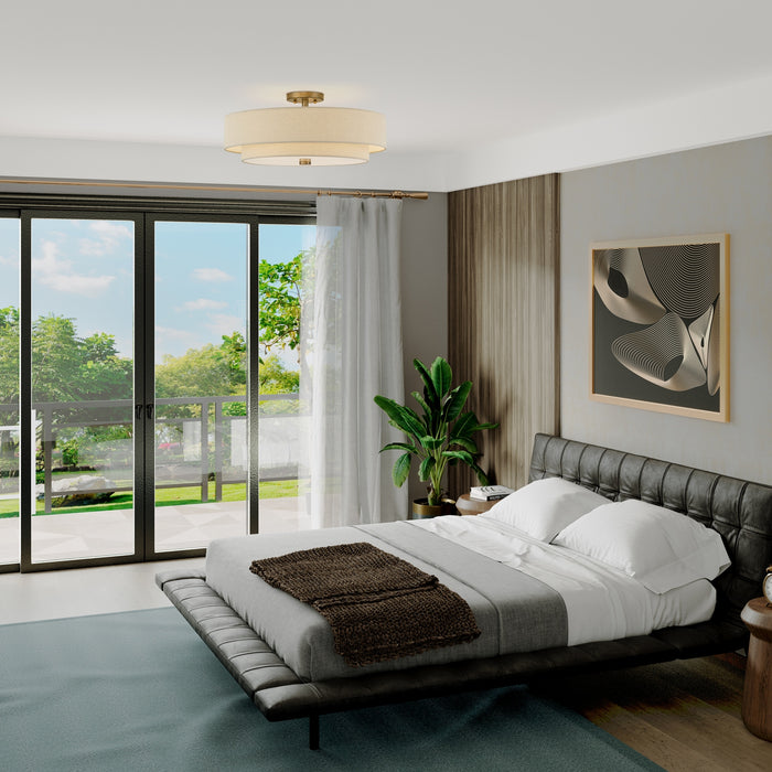 Livex Lighting - 58856-48 - Five Light Semi-Flush Mount - Bellingham - Antique Gold Leaf