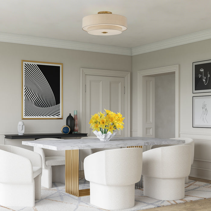 Livex Lighting - 58857-48 - Six Light Semi-Flush Mount - Bellingham - Antique Gold Leaf