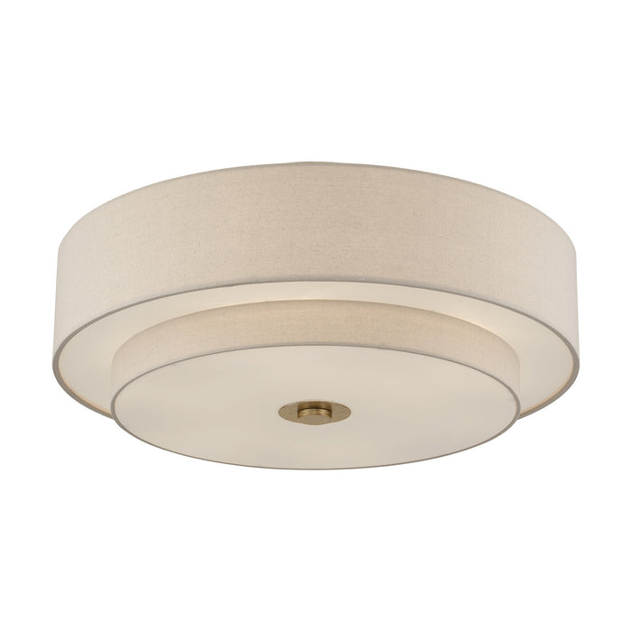 Livex Lighting - 58857-48 - Six Light Semi-Flush Mount - Bellingham - Antique Gold Leaf