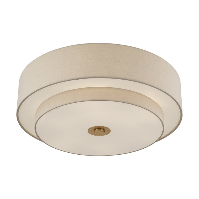 Livex Lighting - 58857-48 - Six Light Semi-Flush Mount - Bellingham - Antique Gold Leaf
