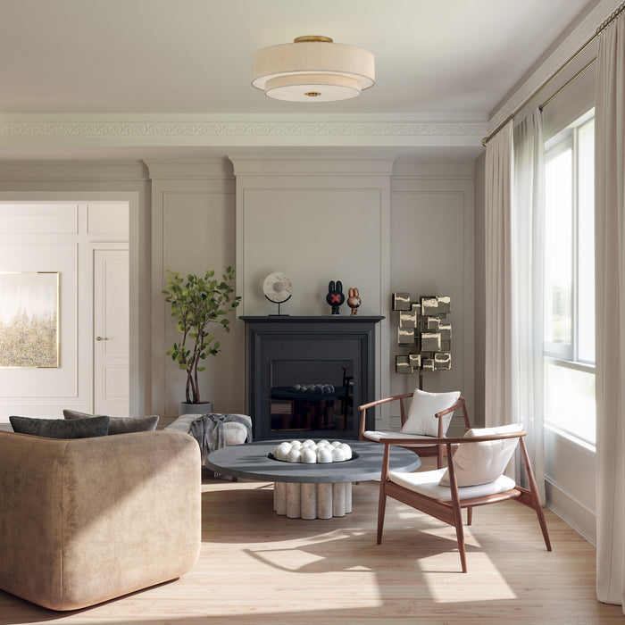 Livex Lighting - 58857-48 - Six Light Semi-Flush Mount - Bellingham - Antique Gold Leaf