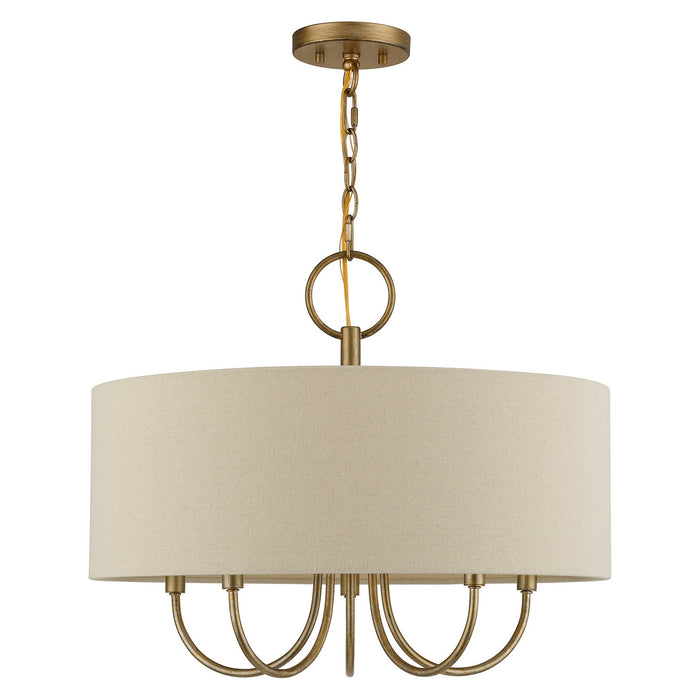 Livex Lighting - 58865-48 - Five Light Chandelier - Bellingham - Antique Gold Leaf