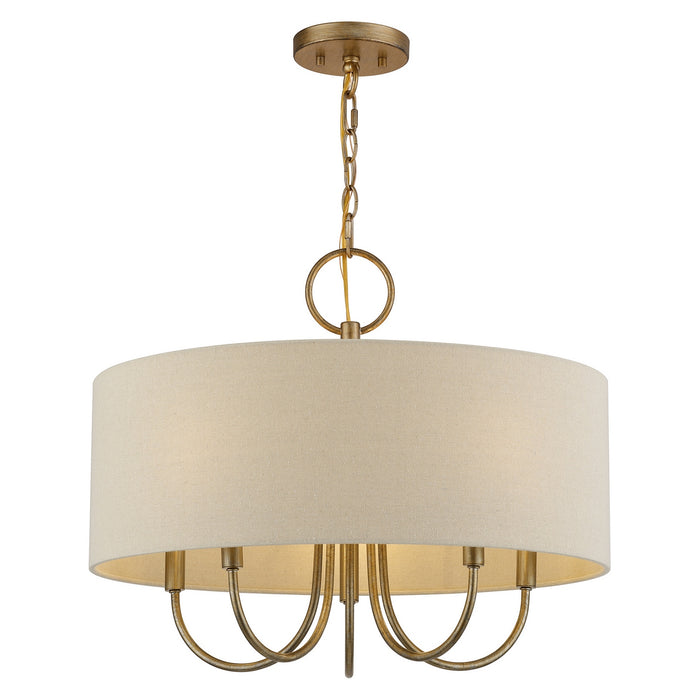 Livex Lighting - 58865-48 - Five Light Chandelier - Bellingham - Antique Gold Leaf