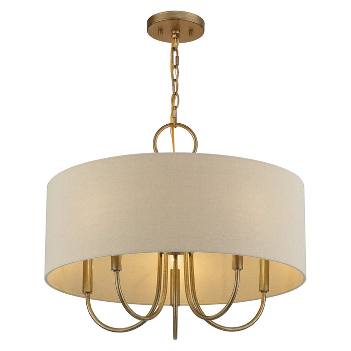 Livex Lighting - 58865-48 - Five Light Chandelier - Bellingham - Antique Gold Leaf
