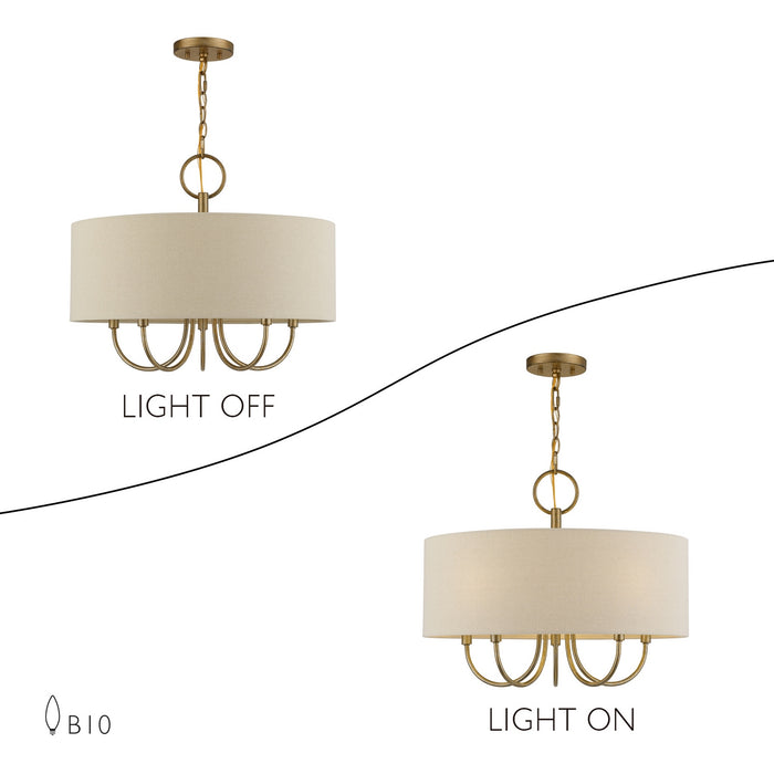 Livex Lighting - 58865-48 - Five Light Chandelier - Bellingham - Antique Gold Leaf