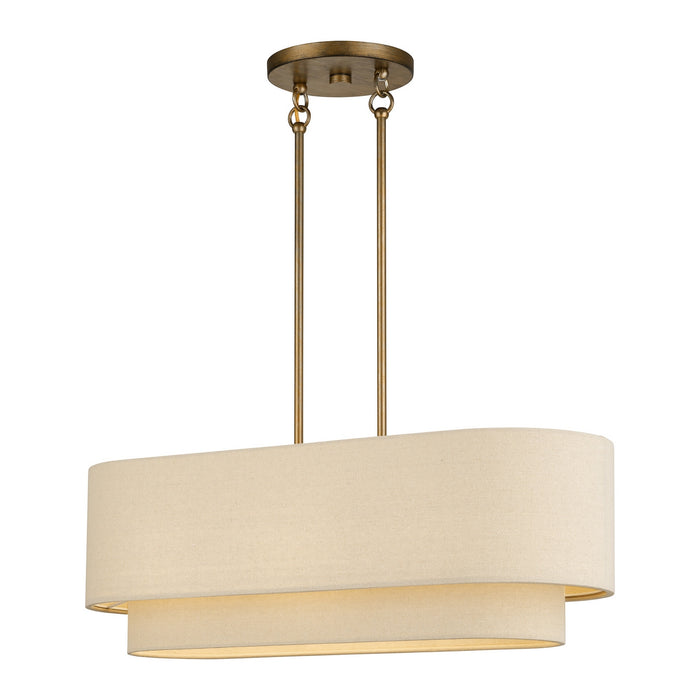 Livex Lighting - 58872-48 - Three Light Linear Chandelier - Bellingham - Antique Gold Leaf