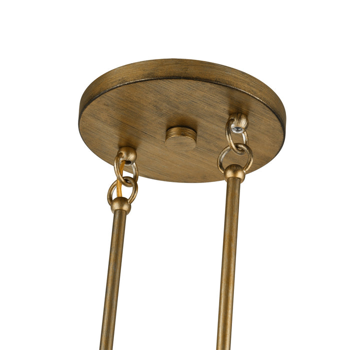 Livex Lighting - 58872-48 - Three Light Linear Chandelier - Bellingham - Antique Gold Leaf