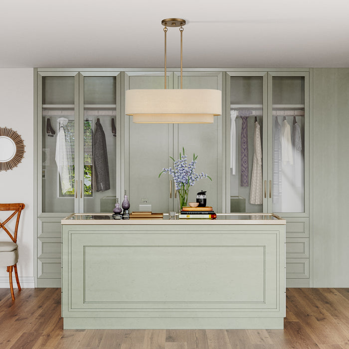 Livex Lighting - 58872-48 - Three Light Linear Chandelier - Bellingham - Antique Gold Leaf