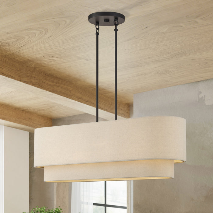 Livex Lighting - 58873-07 - Four Light Linear Chandelier - Bellingham - Bronze