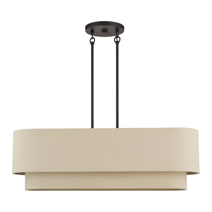 Livex Lighting - 58873-07 - Four Light Linear Chandelier - Bellingham - Bronze