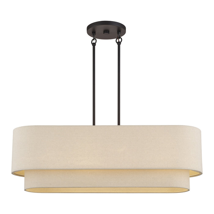 Livex Lighting - 58873-07 - Four Light Linear Chandelier - Bellingham - Bronze