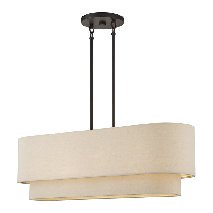 Livex Lighting - 58873-07 - Four Light Linear Chandelier - Bellingham - Bronze