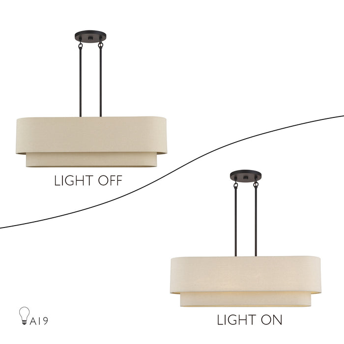 Livex Lighting - 58873-07 - Four Light Linear Chandelier - Bellingham - Bronze