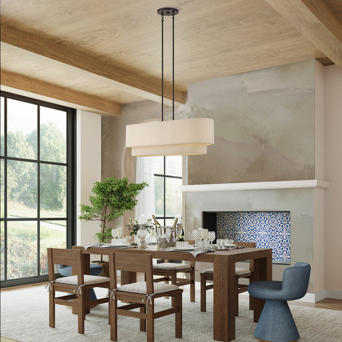 Livex Lighting - 58873-07 - Four Light Linear Chandelier - Bellingham - Bronze