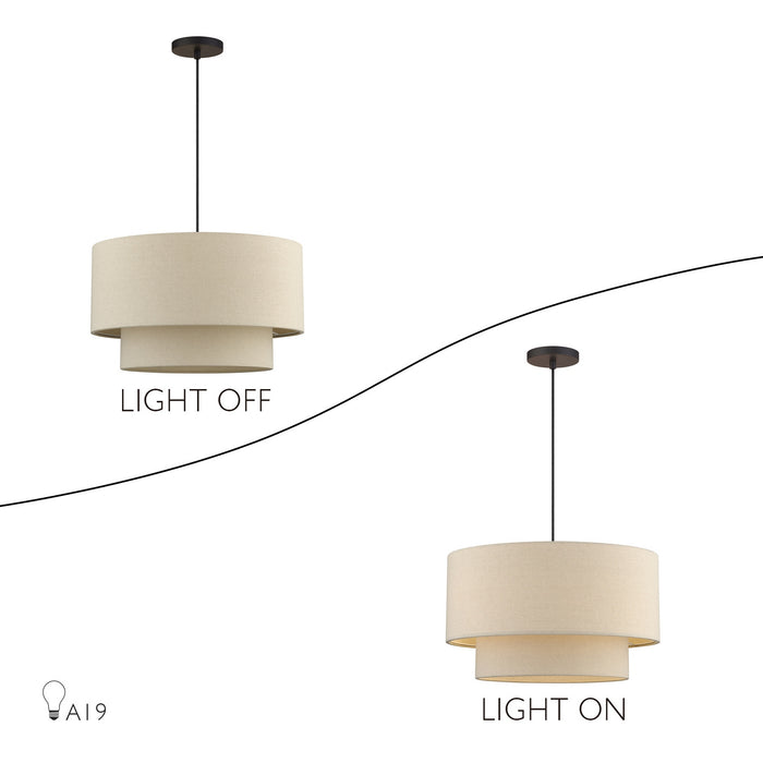 Livex Lighting - 58874-07 - Three Light Pendant - Bellingham - Bronze