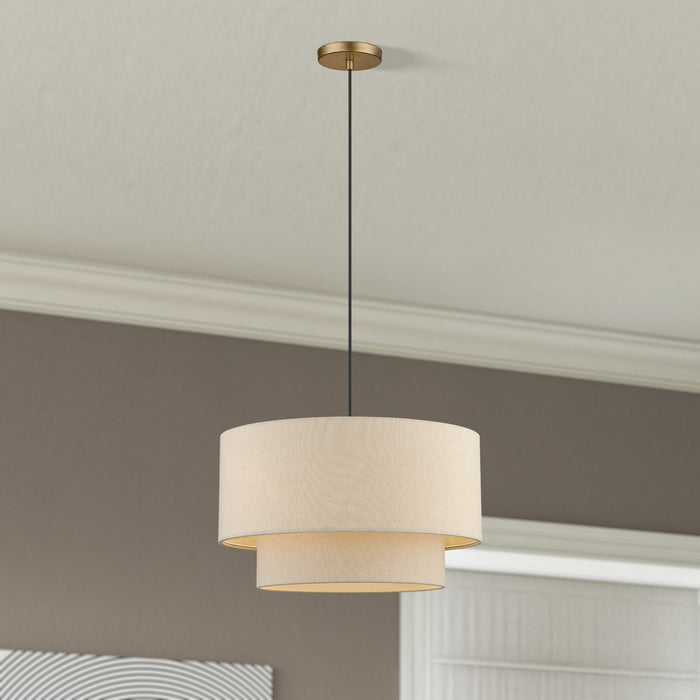 Livex Lighting - 58874-48 - Three Light Pendant - Bellingham - Antique Gold Leaf