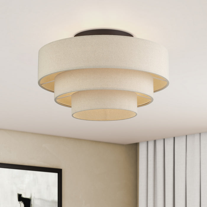 Livex Lighting - 58876-07 - Four Light Semi-Flush Mount - Bellingham - Bronze