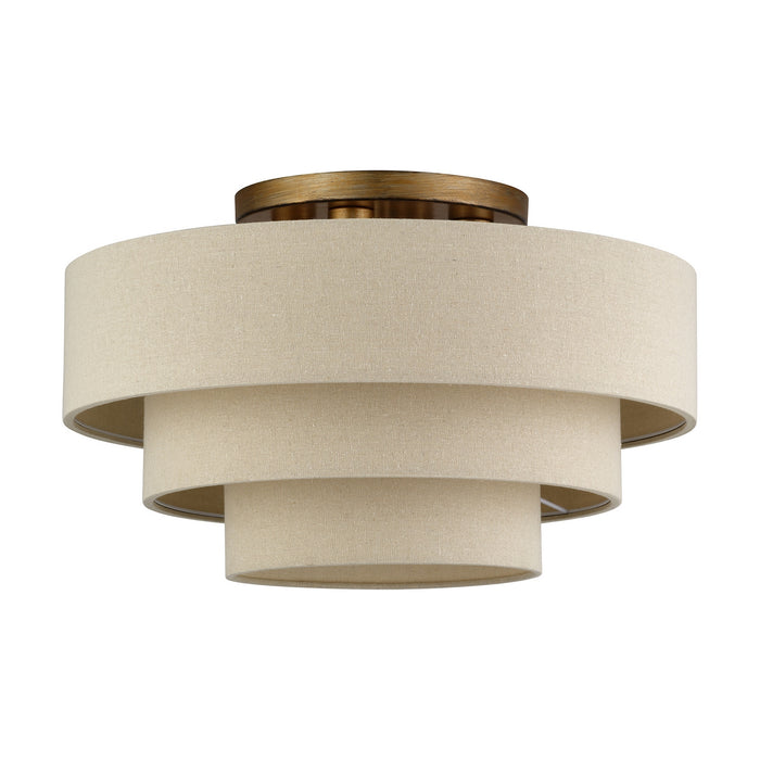 Livex Lighting - 58876-48 - Four Light Semi-Flush Mount - Bellingham - Antique Gold Leaf