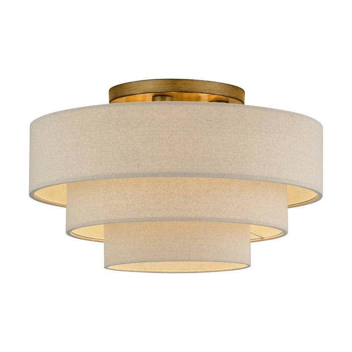Livex Lighting - 58876-48 - Four Light Semi-Flush Mount - Bellingham - Antique Gold Leaf