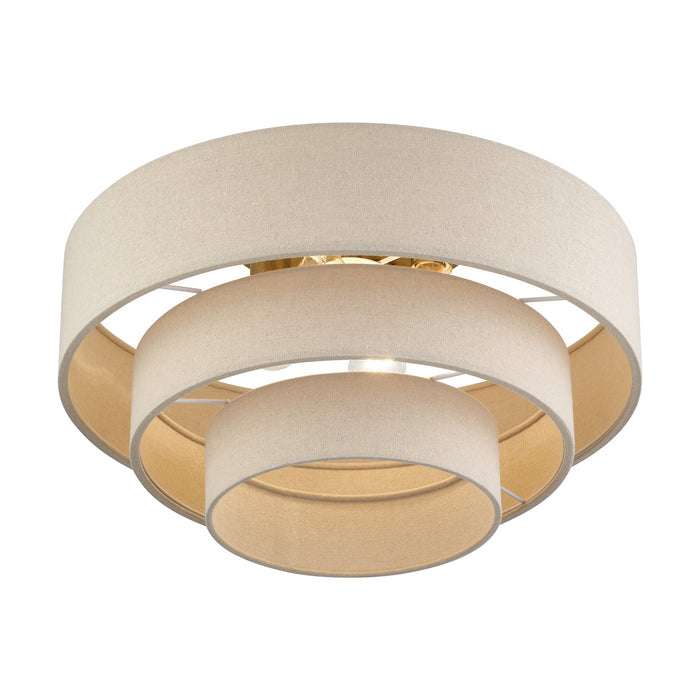 Livex Lighting - 58876-48 - Four Light Semi-Flush Mount - Bellingham - Antique Gold Leaf