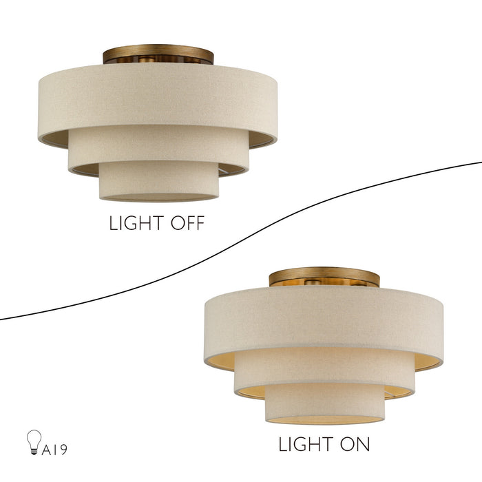 Livex Lighting - 58876-48 - Four Light Semi-Flush Mount - Bellingham - Antique Gold Leaf