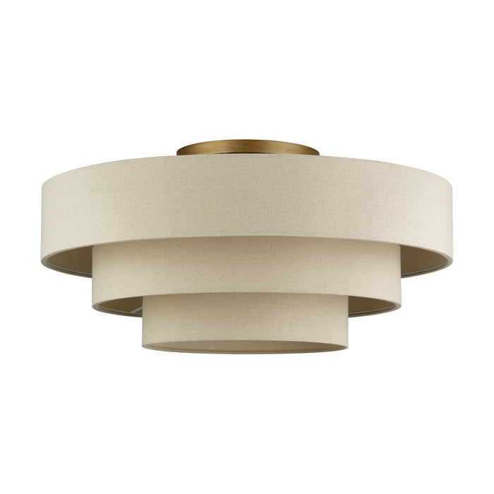Livex Lighting - 58877-48 - Five Light Semi-Flush Mount - Bellingham - Antique Gold Leaf