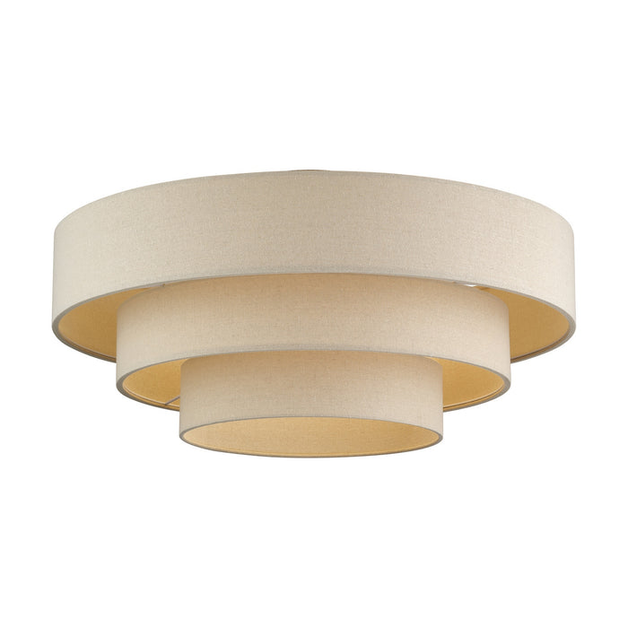 Livex Lighting - 58877-48 - Five Light Semi-Flush Mount - Bellingham - Antique Gold Leaf