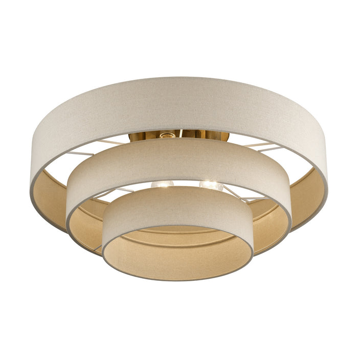 Livex Lighting - 58877-48 - Five Light Semi-Flush Mount - Bellingham - Antique Gold Leaf