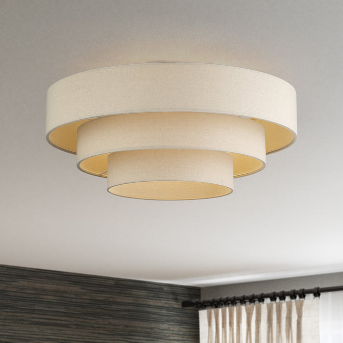 Livex Lighting - 58877-48 - Five Light Semi-Flush Mount - Bellingham - Antique Gold Leaf