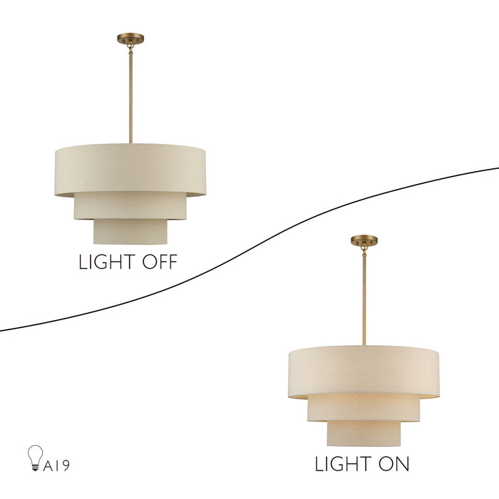 Livex Lighting - 58878-48 - Five Light Chandelier - Bellingham - Antique Gold Leaf