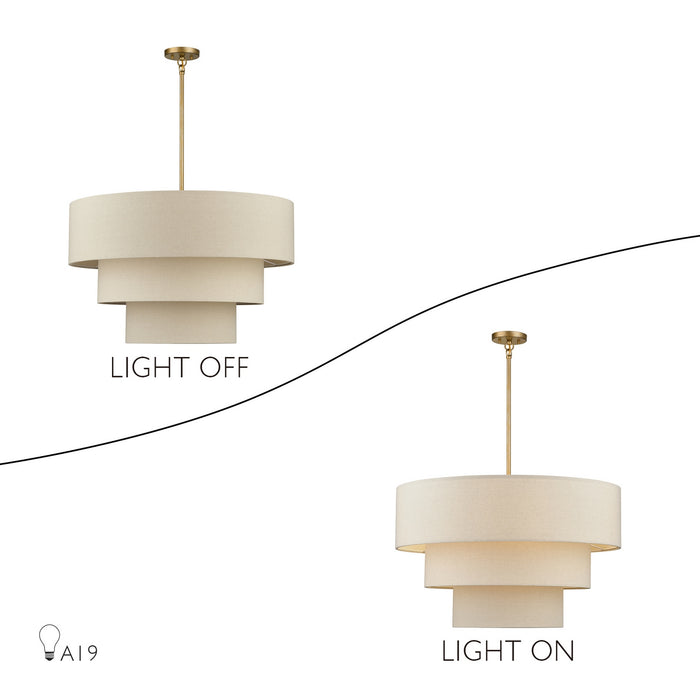 Livex Lighting - 58879-48 - Eight Light Chandelier - Bellingham - Antique Gold Leaf