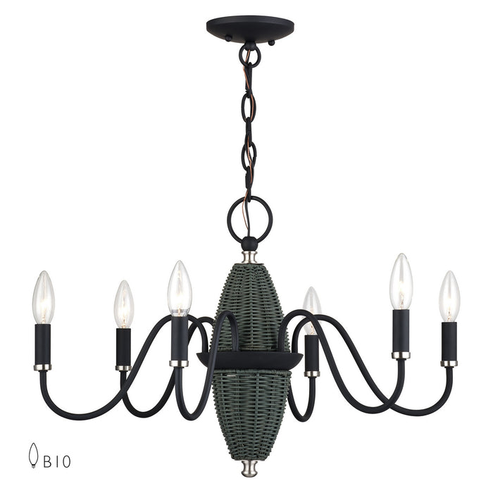 Livex Lighting - 60002-04 - Six Light Chandelier - Laurelin - Black w/Brushed Nickel