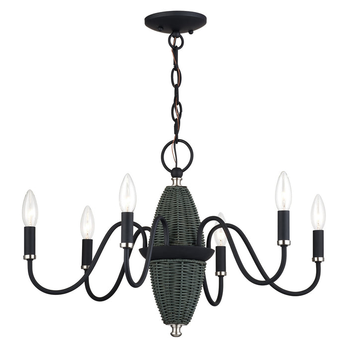 Livex Lighting - 60002-04 - Six Light Chandelier - Laurelin - Black w/Brushed Nickel