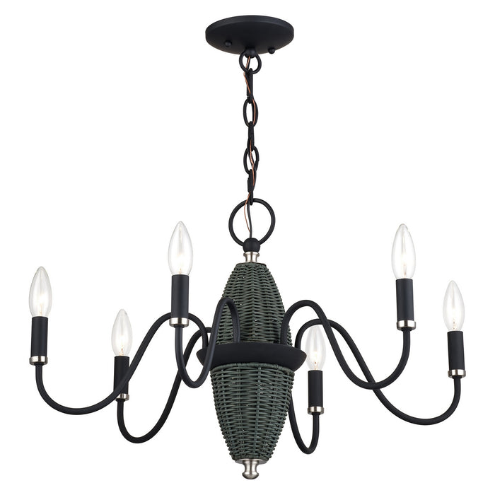 Livex Lighting - 60002-04 - Six Light Chandelier - Laurelin - Black w/Brushed Nickel