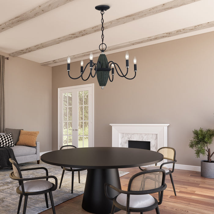 Livex Lighting - 60002-04 - Six Light Chandelier - Laurelin - Black w/Brushed Nickel