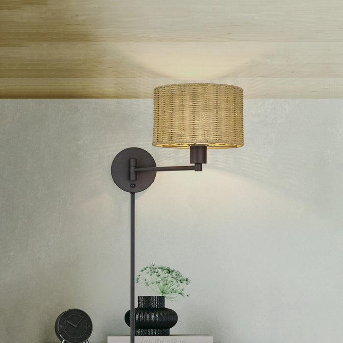 Livex Lighting - 60034-07 - One Light Swing Arm Wall Lamp - Weavington - Bronze