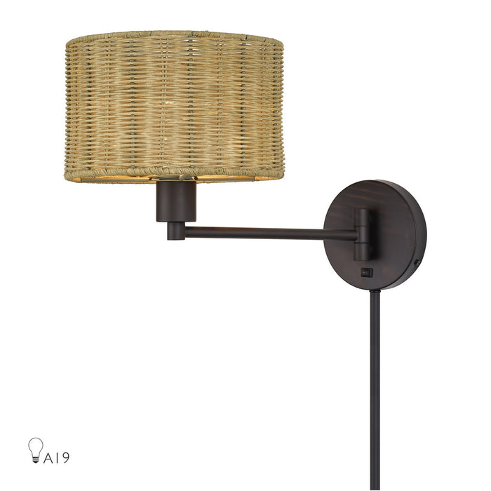 Livex Lighting - 60034-07 - One Light Swing Arm Wall Lamp - Weavington - Bronze