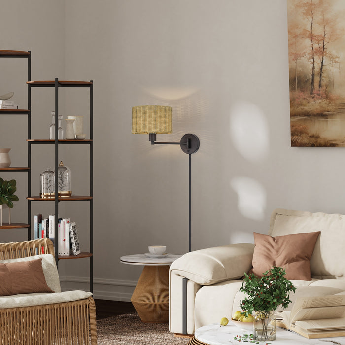 Livex Lighting - 60034-07 - One Light Swing Arm Wall Lamp - Weavington - Bronze