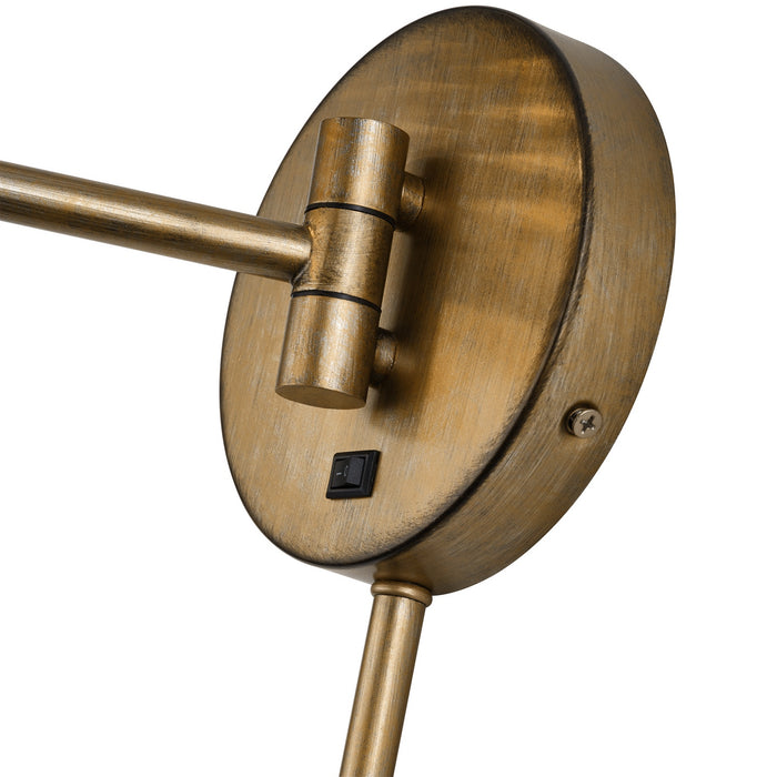 Livex Lighting - 60034-48 - One Light Swing Arm Wall Lamp - Weavington - Antique Gold Leaf