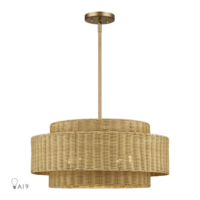 Livex Lighting - 60039-48 - Five Light Chandelier - Weavington - Antique Gold Leaf