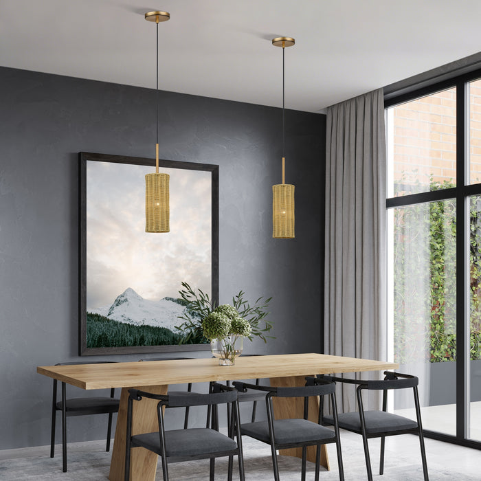 Livex Lighting - 60040-48 - One Light Mini Pendant - Weavington - Antique Gold Leaf