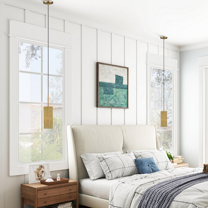 Livex Lighting - 60040-48 - One Light Mini Pendant - Weavington - Antique Gold Leaf