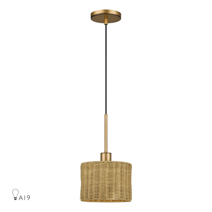 Livex Lighting - 60041-48 - One Light Mini Pendant - Weavington - Antique Gold Leaf
