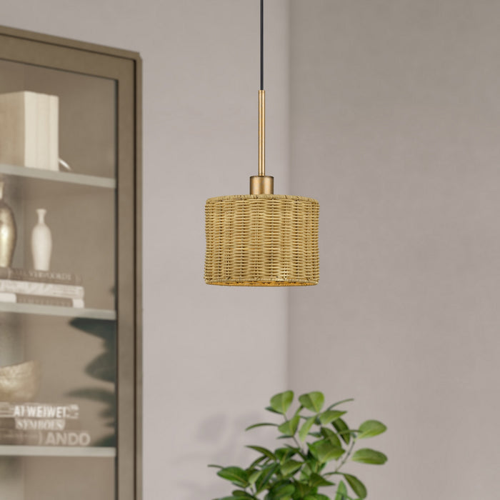 Livex Lighting - 60041-48 - One Light Mini Pendant - Weavington - Antique Gold Leaf