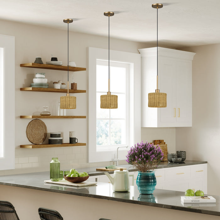 Livex Lighting - 60041-48 - One Light Mini Pendant - Weavington - Antique Gold Leaf